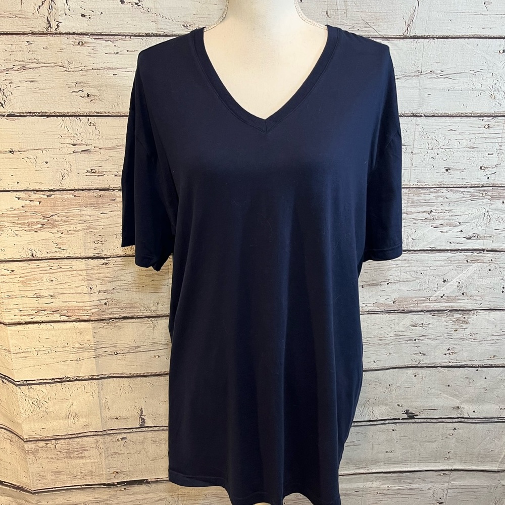 POLO RALPH LAUREN Cotton V Neck T-Shirt Navy-XL